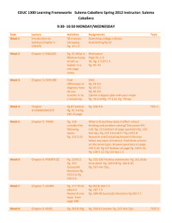 EDUC 1300 Learning Frameworks Sulema Caballero Spring 2012