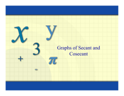 Lesson 4-5 Secant Cosecant