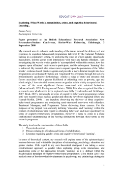 masculinities, crime, and cognitive