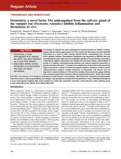 Desmolaris, a novel factor XIa anticoagulant from the salivary gland