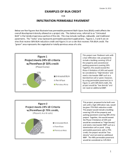 EXAMPLES OF BUA CREDIT INFILTRATION PERMEABLE