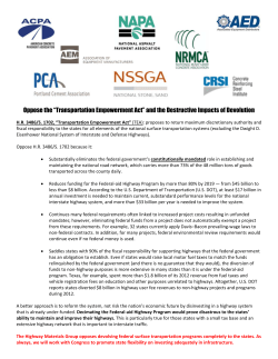 Oppose the &ldquo;Transportation Empowerment Act&rdquo;