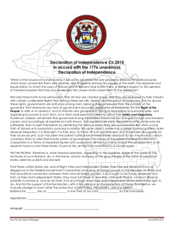 Declaration of Independence - MICHIGAN FREE DE JURE STATE