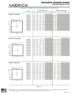 Specification Sheet - Designer Series Shower Base