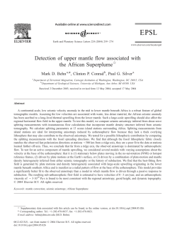 Detection of upper mantle flow associated with the African Superplume