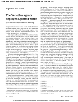Napoleon and Pozzo: The Venetian agents deployed against France