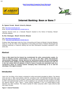 Internet Banking: Boon or Bane - The Journal of Internet Banking