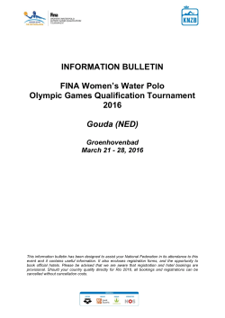 INFORMATION BULLETIN FINA Women`s Water Polo Olympic