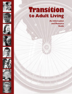 Transition to Adult Living: An Information and Resource Guide