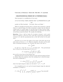 Gravitational force of a uniform ball - UD Math