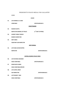 PRESIDENT`S POLICE MEDAL FOR GALLANTRY