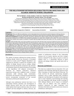 the relationship between helicobacter pylori infection and allergic