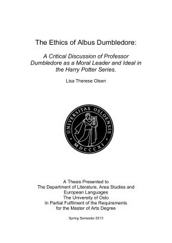 The Ethics of Albus Dumbledore: A Critical Discussion - DUO