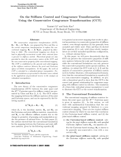 On the Sti ness Control and Congruence Transformation Using the