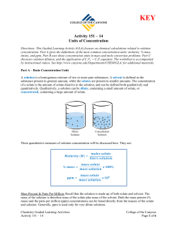 GLA 151-14 - Concentration Units Worksheet Key