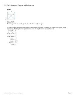 8-2 The Pythagorean Theorem and Its Converse p553 27