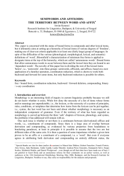 semiwords and affixoids: the territory between word and affix