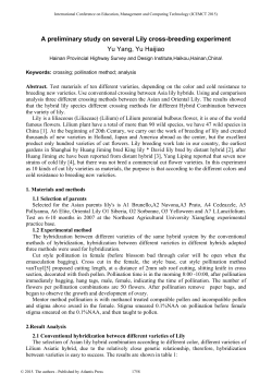 A preliminary study on several Lily cross