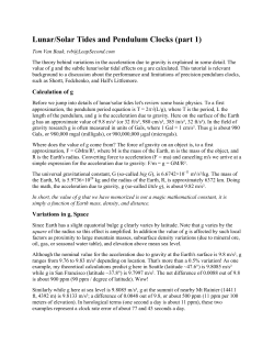 Lunar/Solar Tides and Pendulum Clocks (part 1)