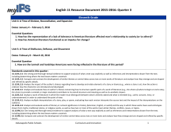 English 11 Resource Document 2015-2016: Quarter 3