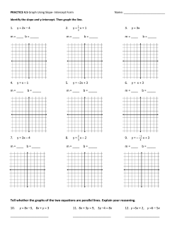 1. y = 2x &ndash; 4 2. y = x + 1 3. y = 3x m = ____ b = _____ m = ____ b
