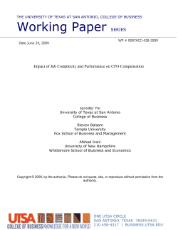 Impact of Job Complexity and Performance on CFO