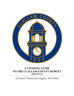 A CITIZENS` GUIDE TO THE CLALLAM COUNTY BUDGET