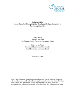 Defining SMEs: A Less Imperfect Way of Defining Small and