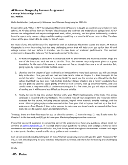 AP Human Geography - Calvary Christian High School