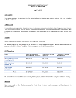 MICHIGAN CITY PORT AUTHORITY BOARD OF DIRECTORS April