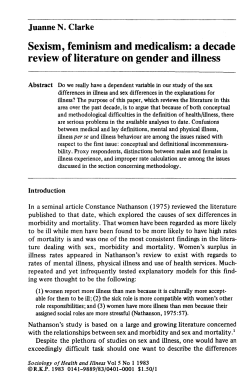 Sexism, feminism and medicalism: a decade review of literature on