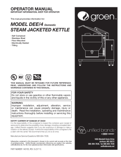 MODEL DEE/4 Domestic STEAM JACKETED