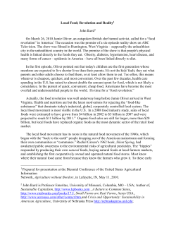 Local Food: Revolution and Reality - University of Missouri`s College