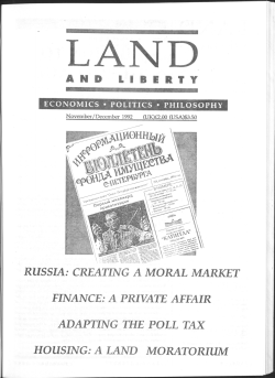 a land moratorium - The Henry George Foundation