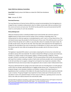 Hourly versus Unit Rates as a basis for Child Care Assistance