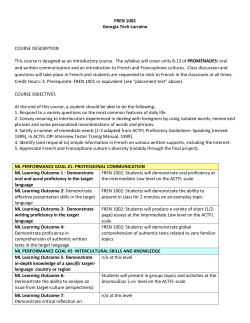 Elementary French II - Georgia Tech Lorraine