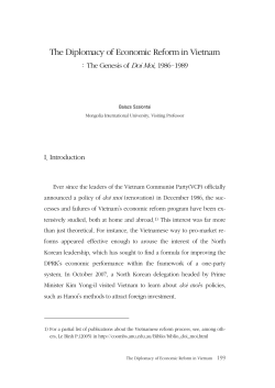 The Diplomacy of Economic Reform in Vietnam