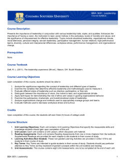 BBA 3651, Leadership