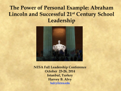 The Power of Personal Example: Abraham Lincoln and Successful