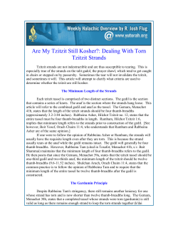 Are My Tzitzit Still Kosher?: Dealing With Torn Tzitzit Strands