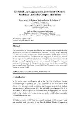 Electrical Load Aggregation Assessment of Central Mindanao