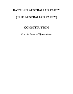 KATTER`S AUSTRALIAN PARTY (THE AUSTRALIAN PARTY