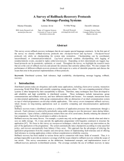 A Survey of Rollback-Recovery Protocols in Message