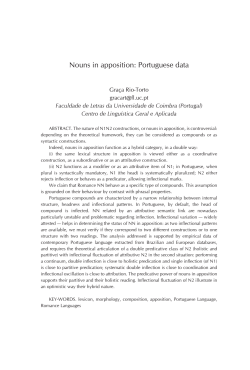 Nouns in apposition: Portuguese data