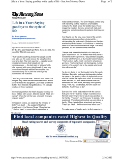 Life in a Year: Saying goodbye to the cycle of life