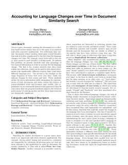 Accounting for Language Changes over Time in Document