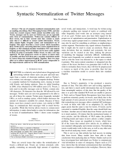 Syntactic Normalization of Twitter Messages