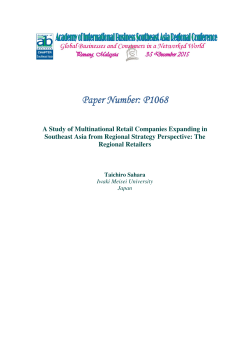 A Study of Multinational Retail Companies Expanding in Southeast
