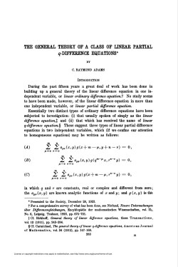 difference equations - American Mathematical Society