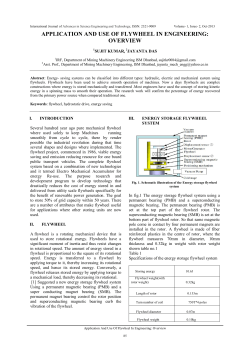 application and use of flywheel in engineering: overview